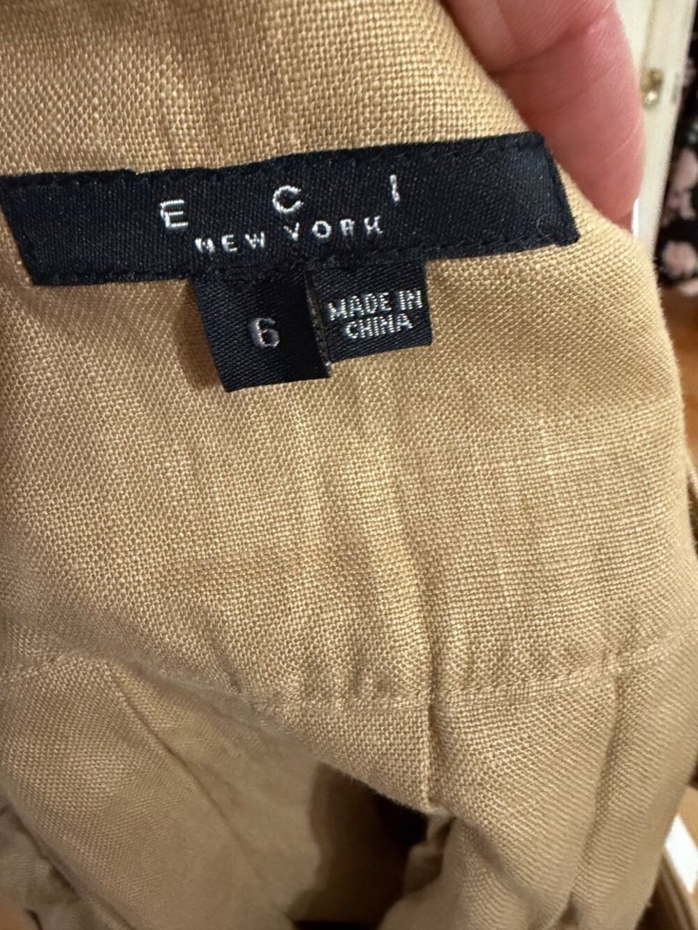 E. C. I. New York Vintage Beige Midi Skirt With Beaded Waist Detail & Patterned - Picture 7 of 7